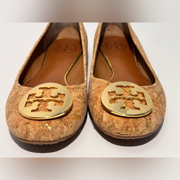 Tory Burch Cork and Gold Flats Women’s 6M - Picture 4 of 15